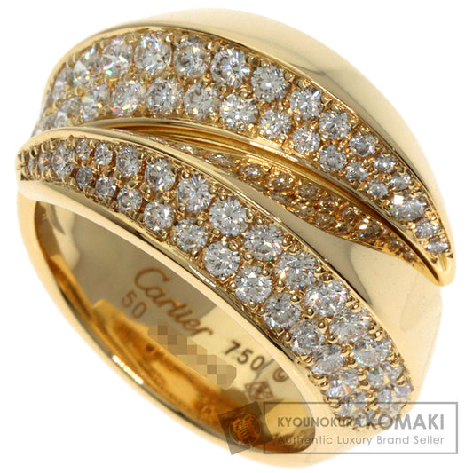 CARTIER PANTHERE Glyph Diamond #50 Ring K18 Yellow Gold Ladies [Used]