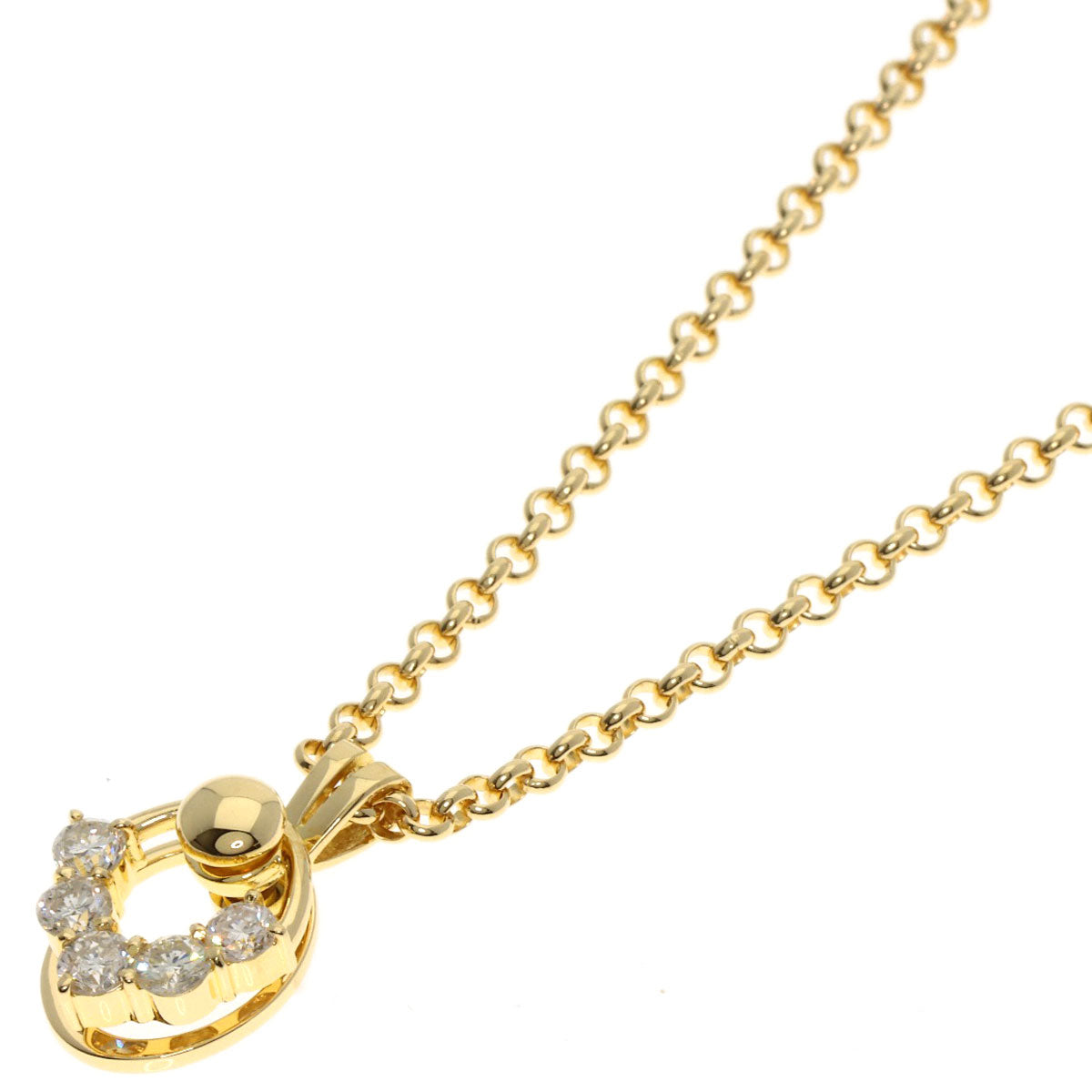 0.76ct swing diamond Necklace K18 Yellow Gold 12.5g　Ladies