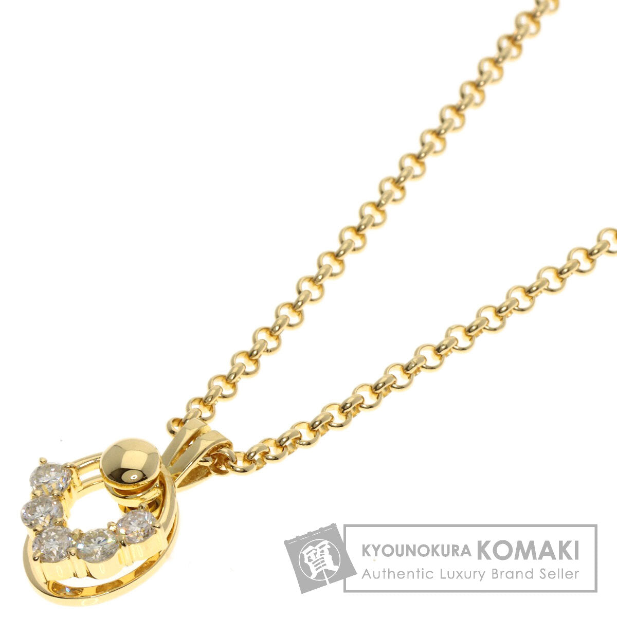 0.76ct swing diamond Necklace K18 Yellow Gold 12.5g　Ladies