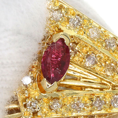 0.69ct Swing Ruby Diamond Pendant top K18 Yellow Gold 6.1g　Ladies