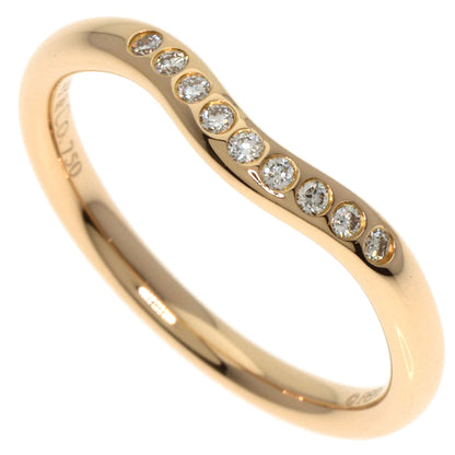 TIFFANY&Co. Curved Band Diamond Ring K18 Pink Gold Ladies [Used]