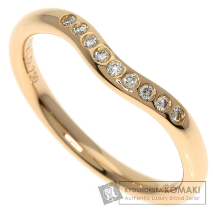 TIFFANY&Co. Curved Band Diamond Ring K18 Pink Gold Ladies [Used]