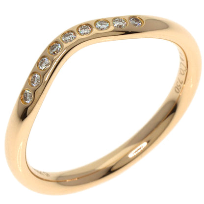 TIFFANY&Co. Curved Band Diamond Ring K18 Pink Gold Ladies [Used]