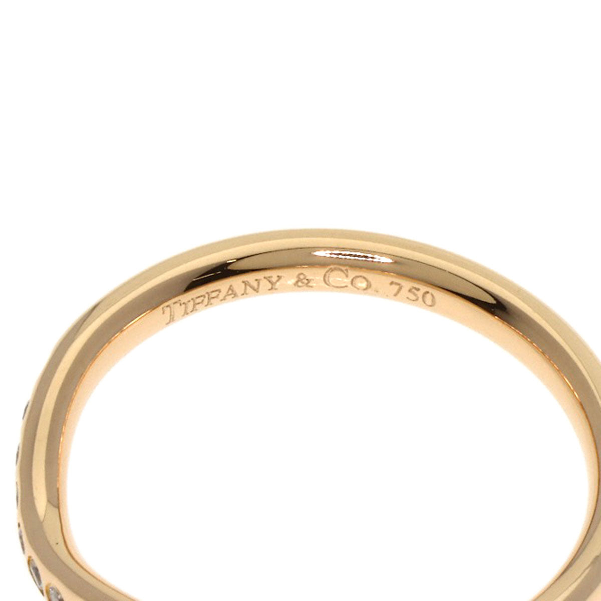 TIFFANY&Co. Curved Band Diamond Ring K18 Pink Gold Ladies [Used]