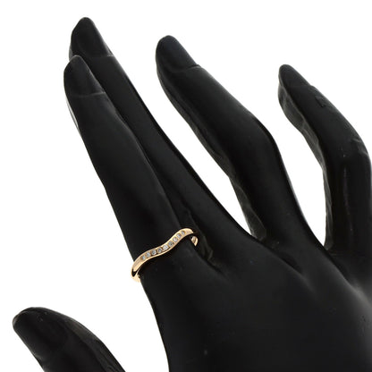 TIFFANY&Co. Curved Band Diamond Ring K18 Pink Gold Ladies [Used]