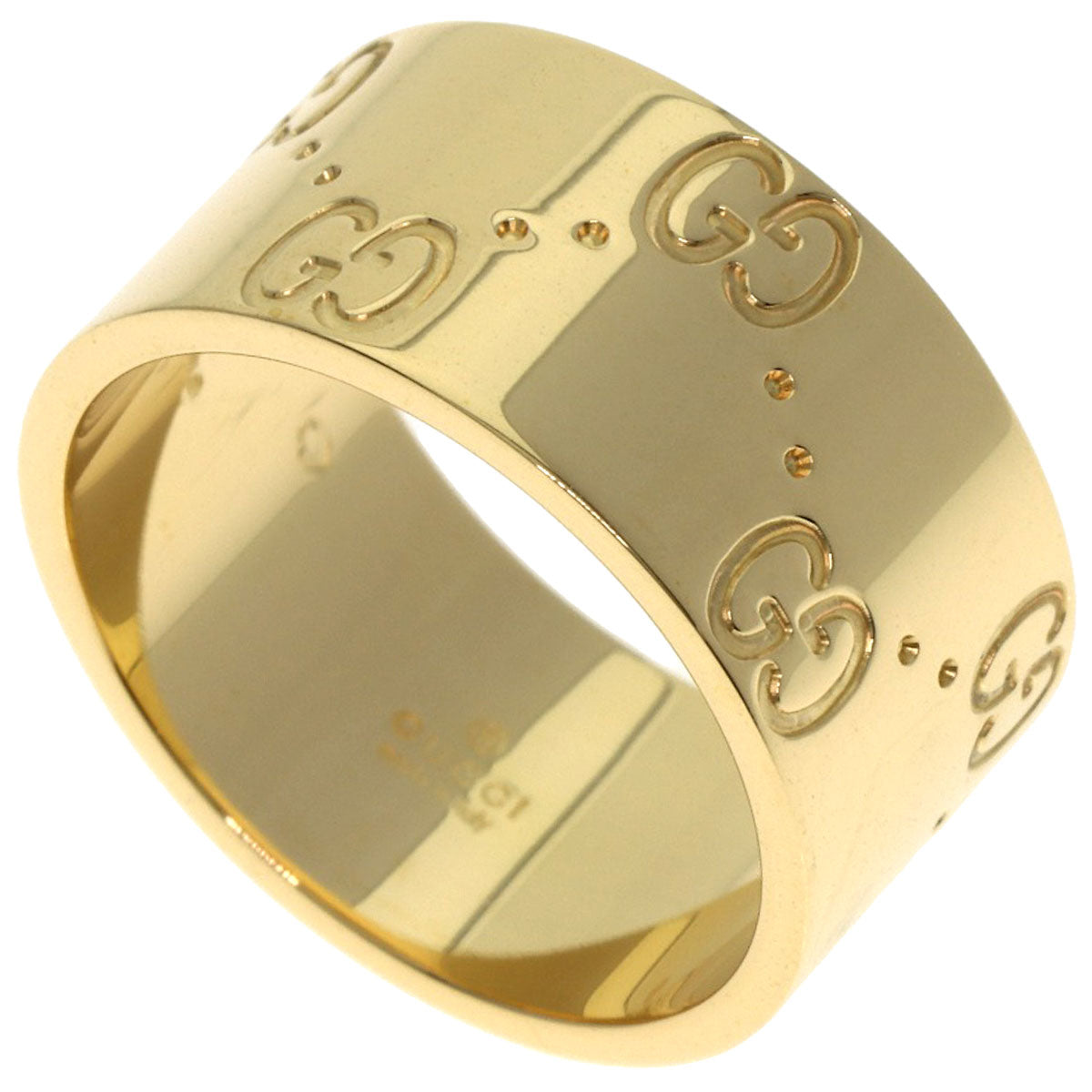 GUCCI Icon Wide #10 Ring K18 Yellow Gold Ladies [Used]