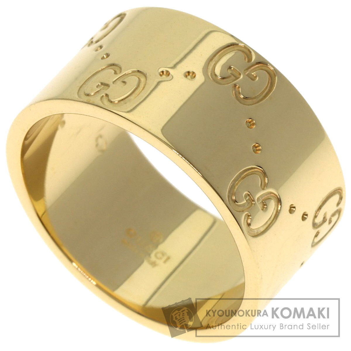 GUCCI Icon Wide #10 Ring K18 Yellow Gold Ladies [Used]