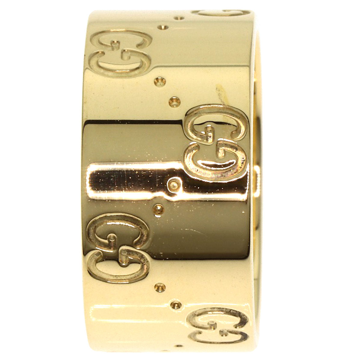 GUCCI Icon Wide #10 Ring K18 Yellow Gold Ladies [Used]