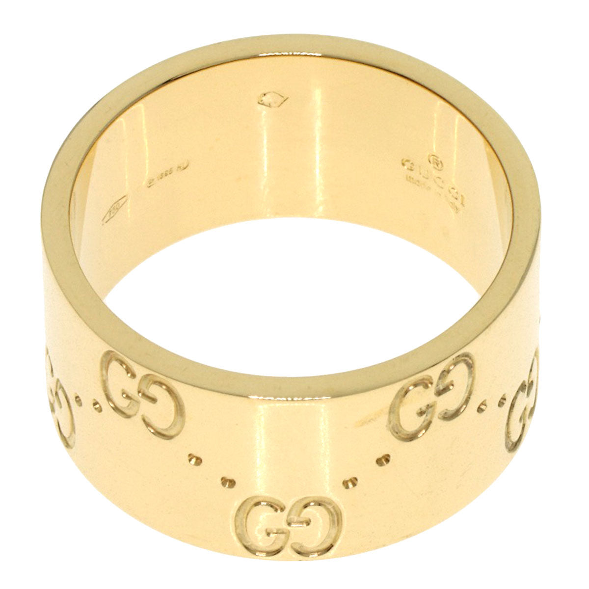 GUCCI Icon Wide #10 Ring K18 Yellow Gold Ladies [Used]