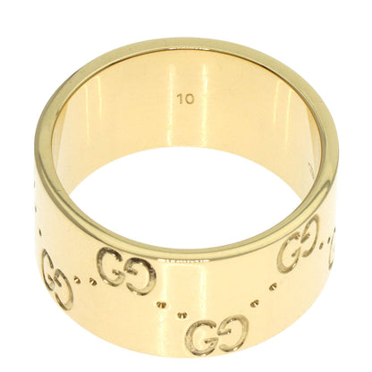 GUCCI Icon Wide #10 Ring K18 Yellow Gold Ladies [Used]