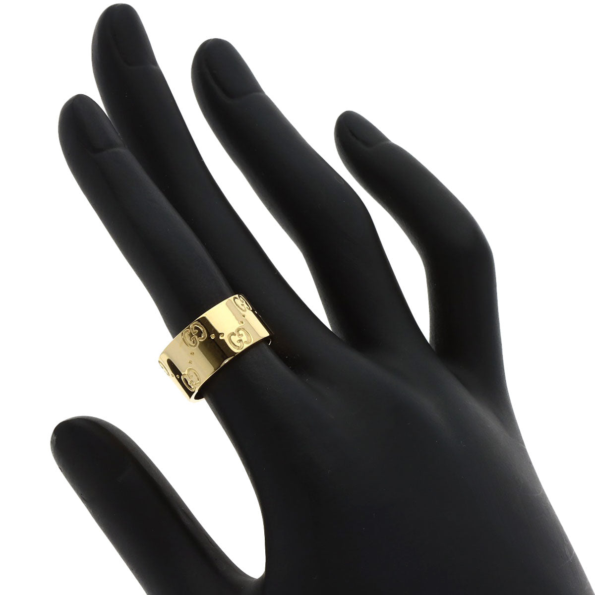 GUCCI Icon Wide #10 Ring K18 Yellow Gold Ladies [Used]