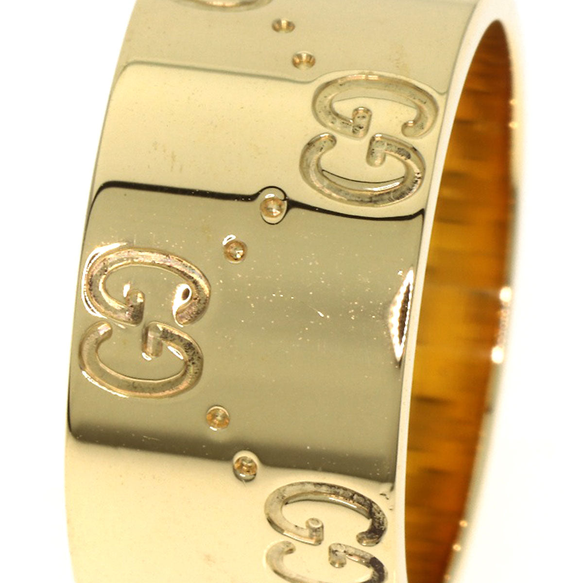 GUCCI Icon Wide #10 Ring K18 Yellow Gold Ladies [Used]