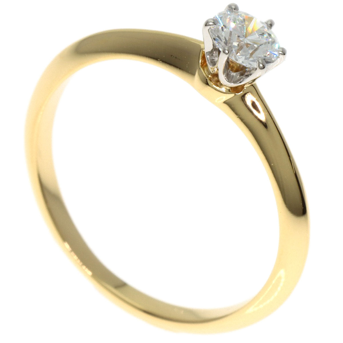 TIFFANY&Co. Solitaire Diamond Ring K18 Yellow Gold Ladies [Used]