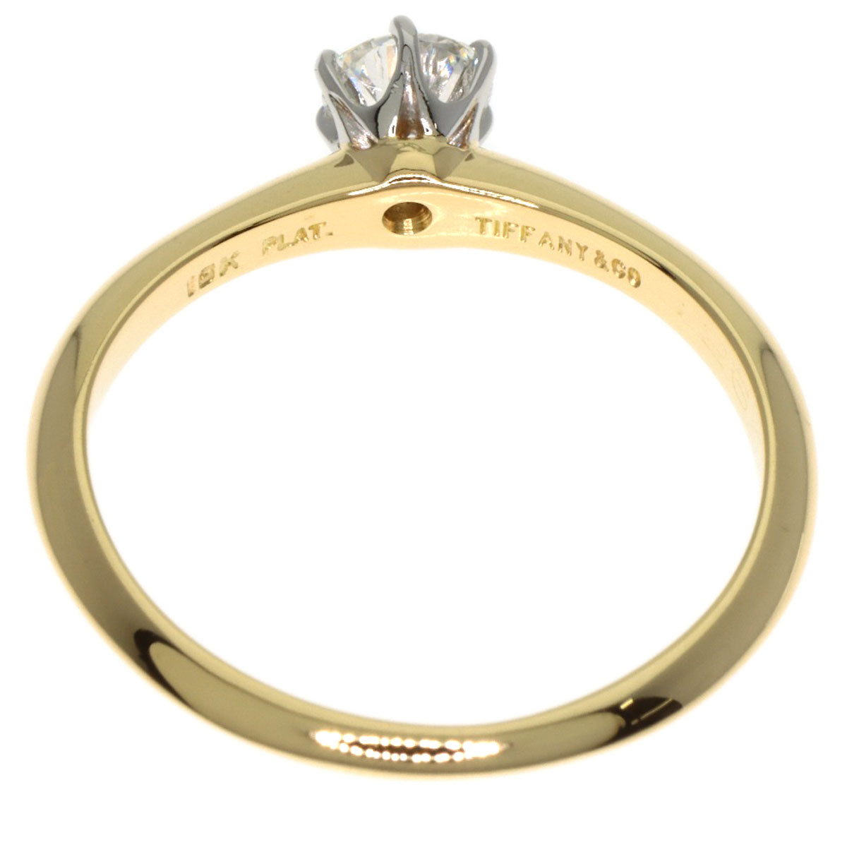 TIFFANY&Co. Solitaire Diamond Ring K18 Yellow Gold Ladies [Used]