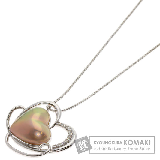TASAKI Heart Mabe Pearl Diamond Necklace K18 White Gold Ladies [Used]