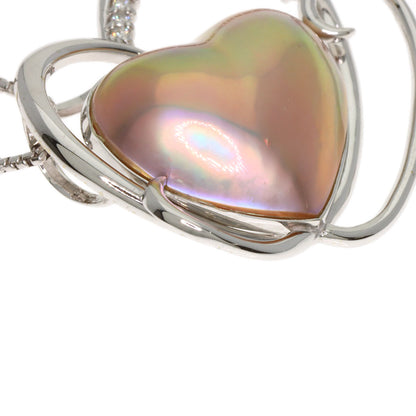 TASAKI Heart Mabe Pearl Diamond Necklace K18 White Gold Ladies [Used]