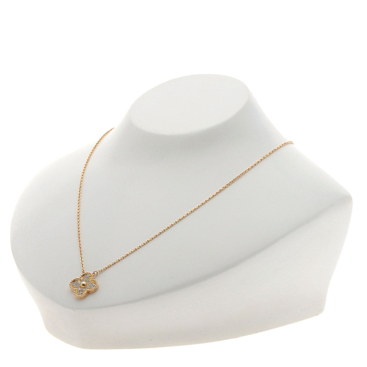 Van Cleef & Arpels Vintage Alhambra Diamond Necklace K18 Pink Gold Ladies [Used]