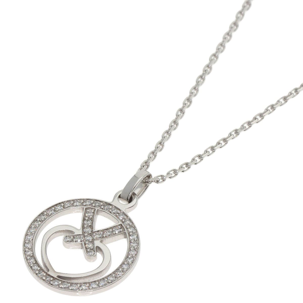 Chaumet Acrosh Cool Heart Lien Diamond Necklace K18 White Gold Ladies [Used]