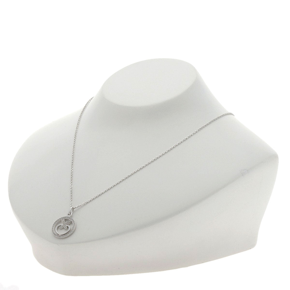 Chaumet Acrosh Cool Heart Lien Diamond Necklace K18 White Gold Ladies [Used]