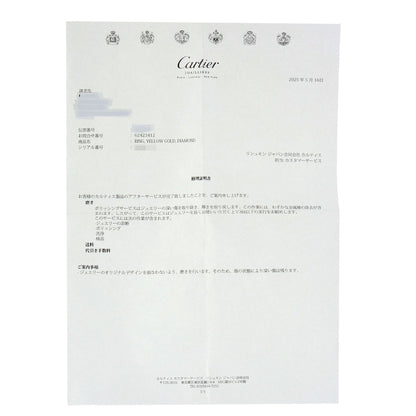 CARTIER Love ring half diamond #51 Ring K18 Yellow Gold Ladies [Used]