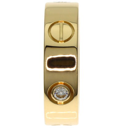 CARTIER Love ring half diamond #51 Ring K18 Yellow Gold Ladies [Used]