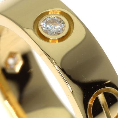 CARTIER Love ring half diamond #51 Ring K18 Yellow Gold Ladies [Used]