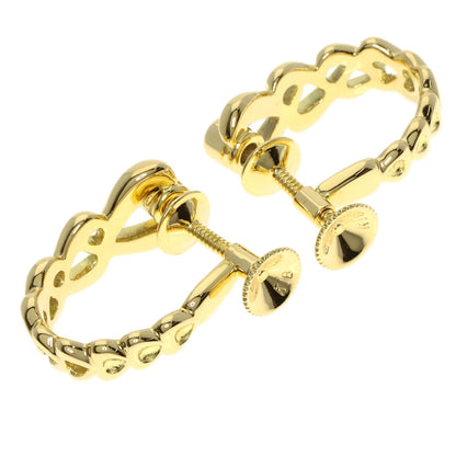MIKIMOTO Heart Hoop Diamond Earring K18 Yellow Gold Ladies [Used]