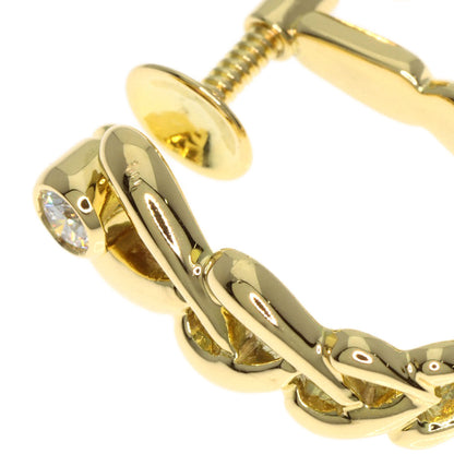 MIKIMOTO Heart Hoop Diamond Earring K18 Yellow Gold Ladies [Used]