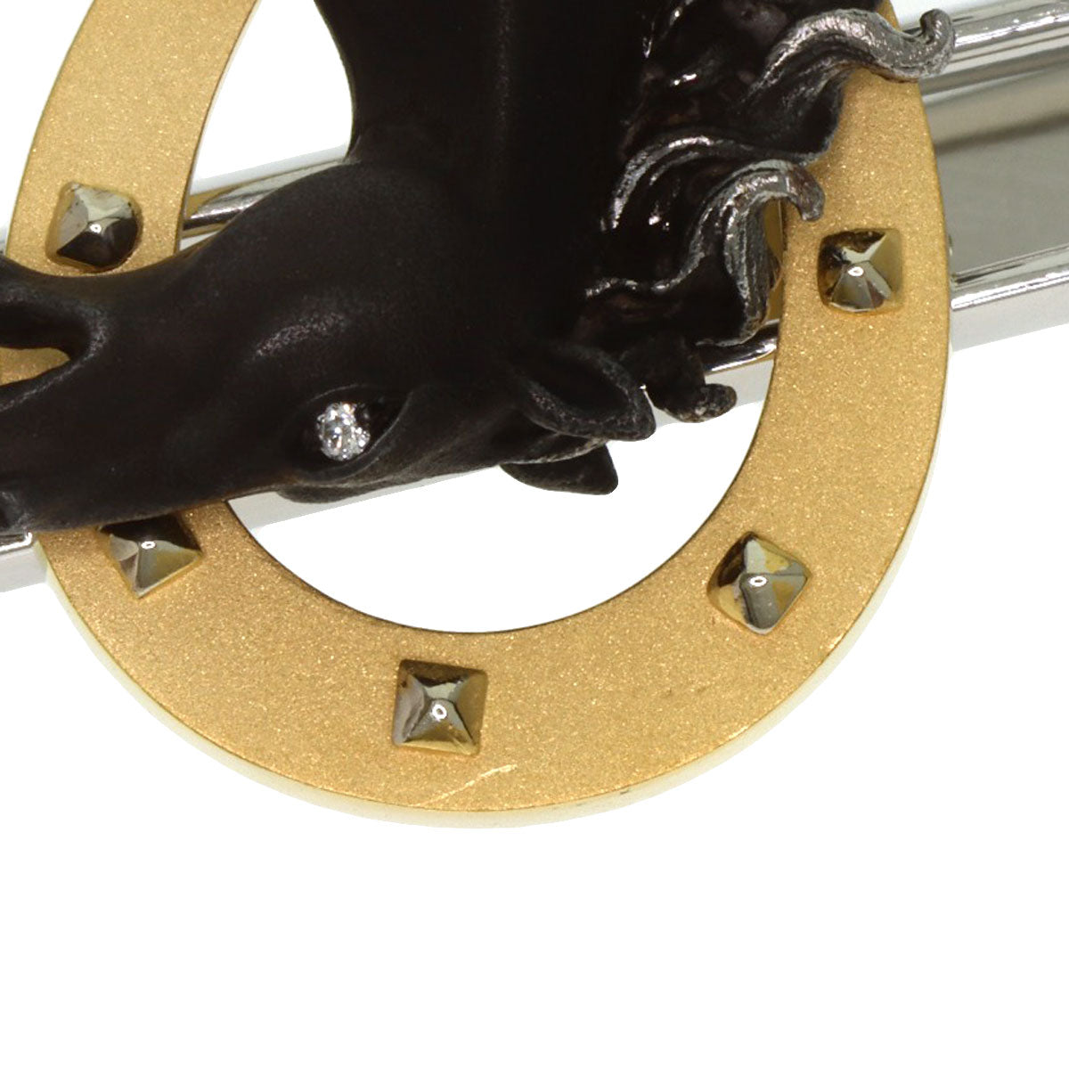 Carrera y Carrera Horseshoe Horsehead Tie pin Stainless Steel K22 Yellow Goldmens [Used]