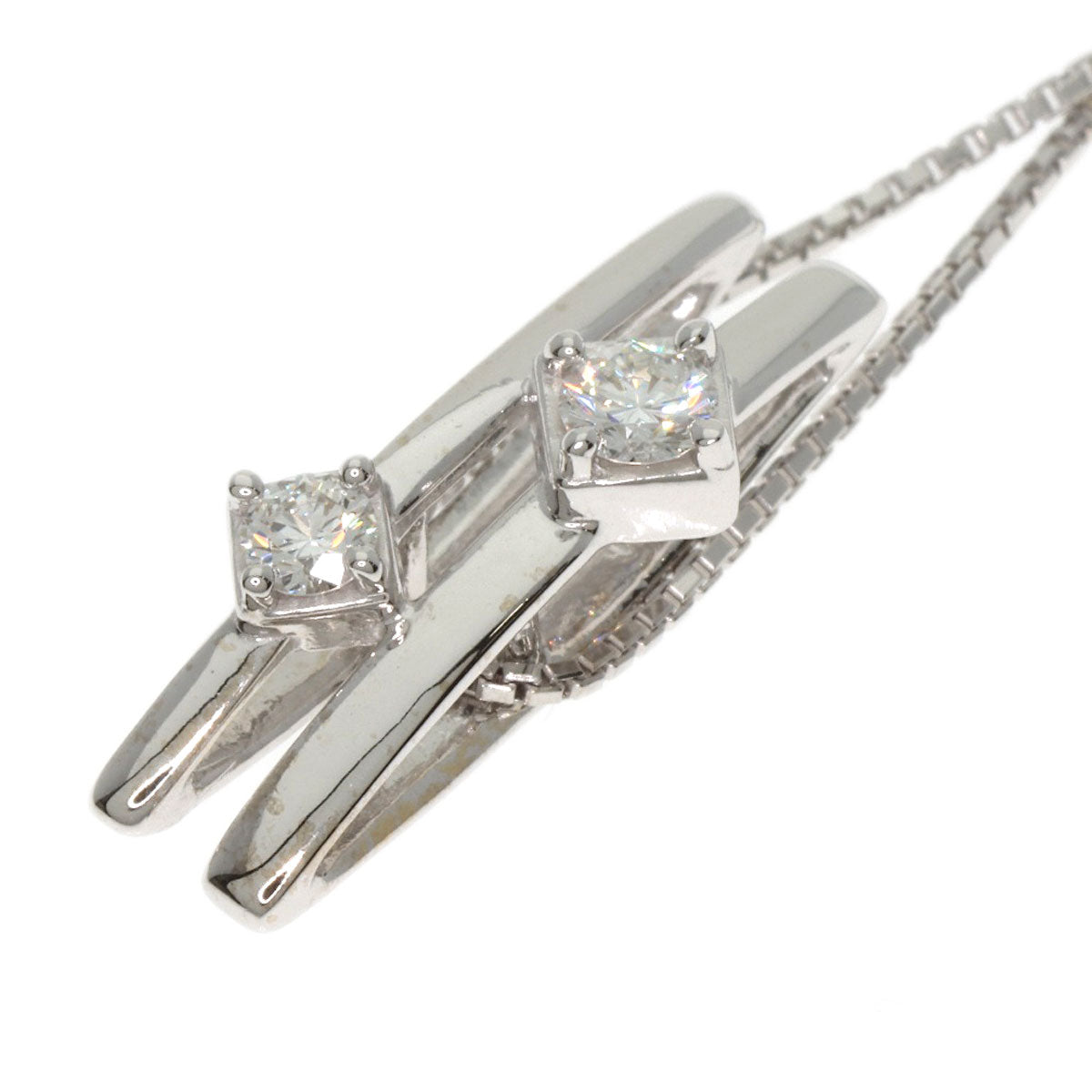 TASAKI Diamond Necklace K18 White Gold Ladies [Used]