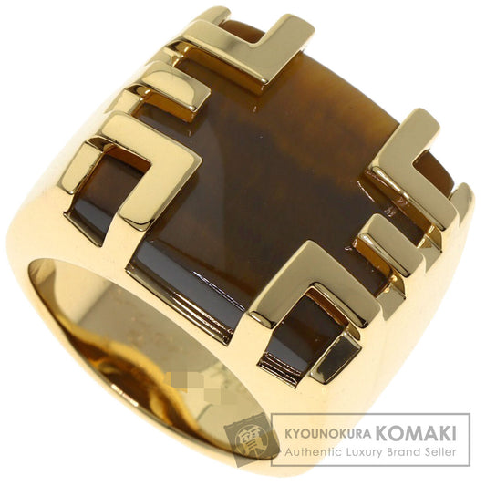 CARTIER Kiss of the Dragon Tiger Eye #51 Ring K18 Yellow Gold Ladies [Used]