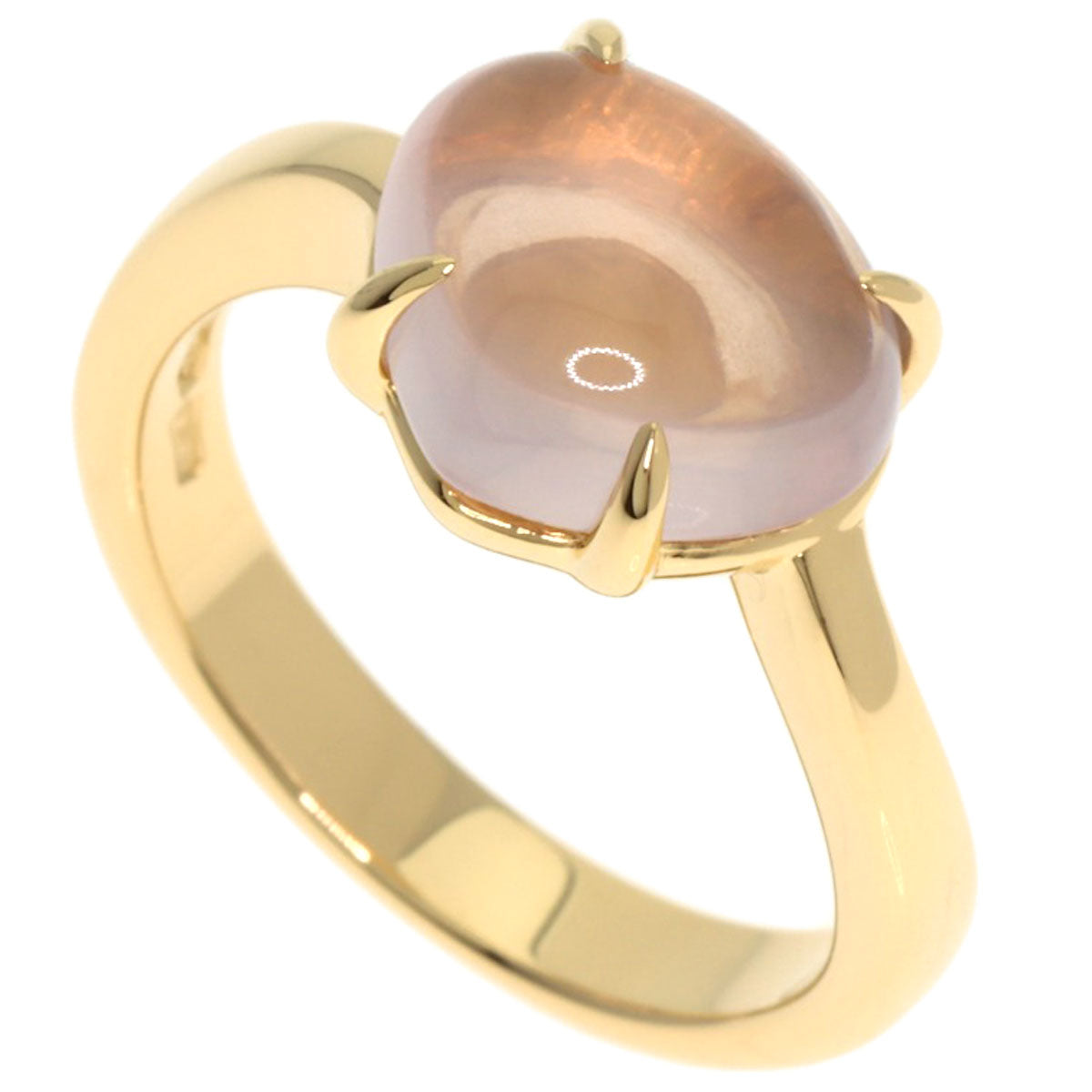 BVLGARI Mediterra Nean Eden Rose Quartz Ring K18 Yellow Gold Ladies [Used]