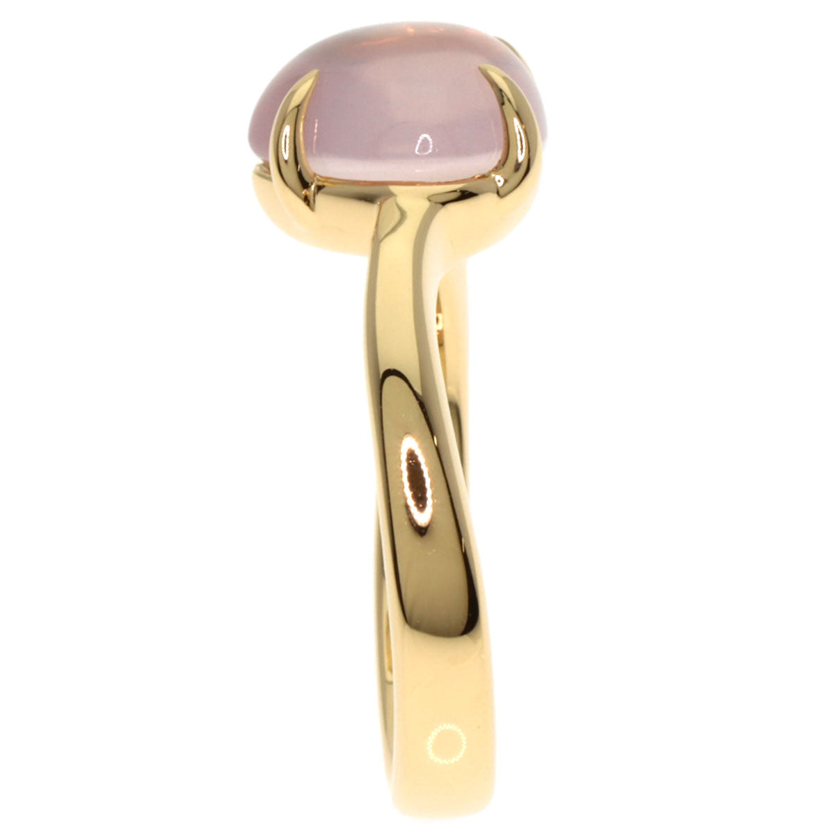 BVLGARI Mediterra Nean Eden Rose Quartz Ring K18 Yellow Gold Ladies [Used]