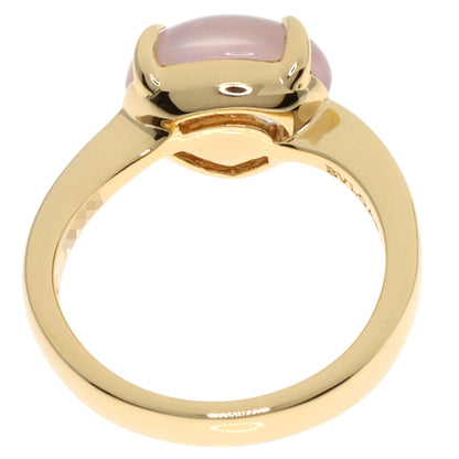 BVLGARI Mediterra Nean Eden Rose Quartz Ring K18 Yellow Gold Ladies [Used]