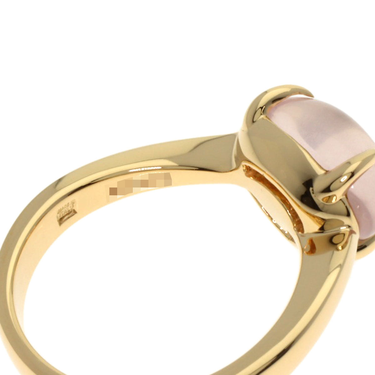 BVLGARI Mediterra Nean Eden Rose Quartz Ring K18 Yellow Gold Ladies [Used]