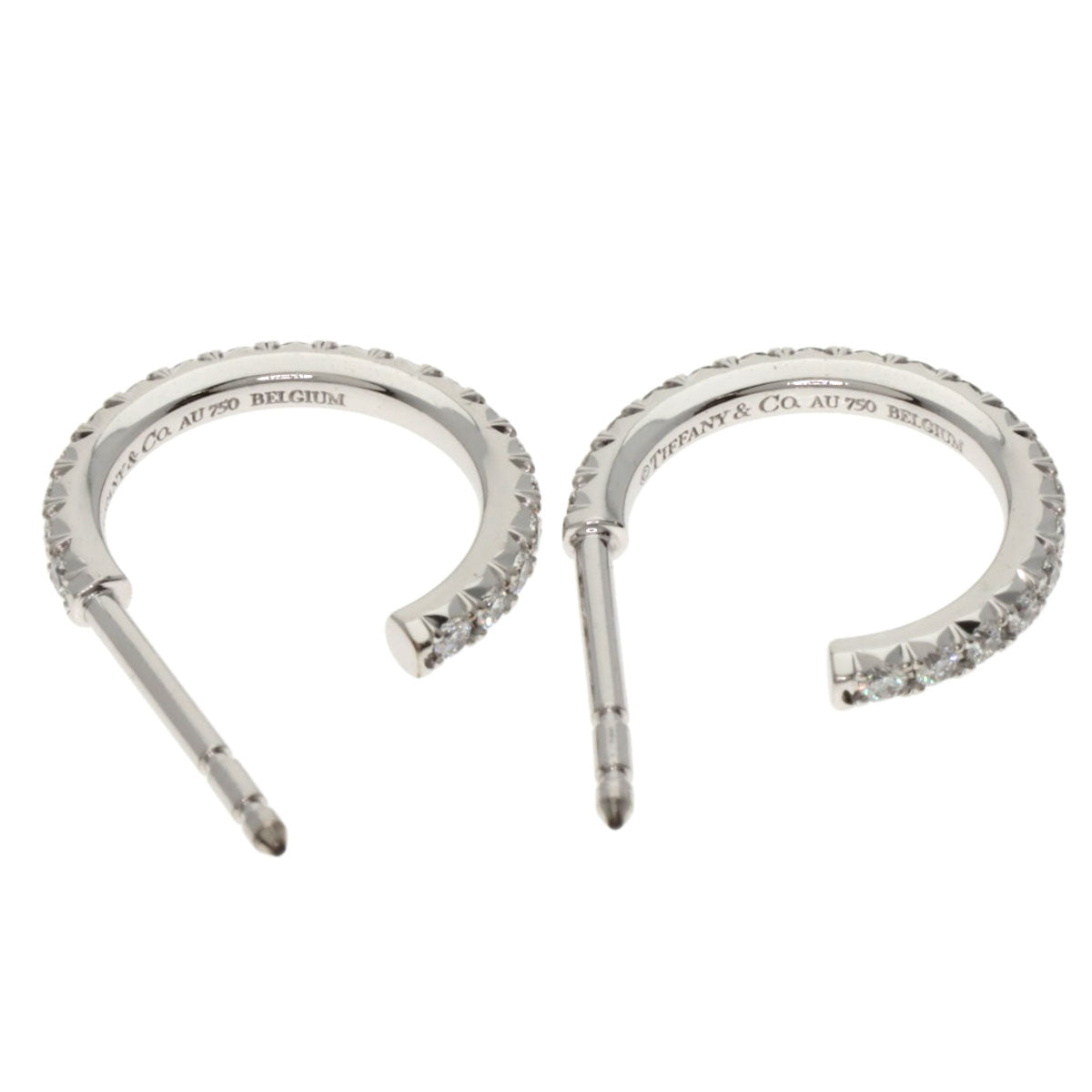 TIFFANY&Co. Metro Full Diamond earring K18 White Gold Ladies [Used]