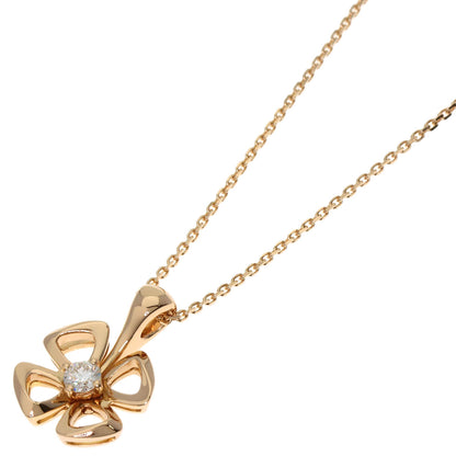 BVLGARI Fiorever 1P Diamond Necklace K18 Pink Gold Ladies [Used]