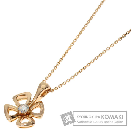BVLGARI Fiorever 1P Diamond Necklace K18 Pink Gold Ladies [Used]