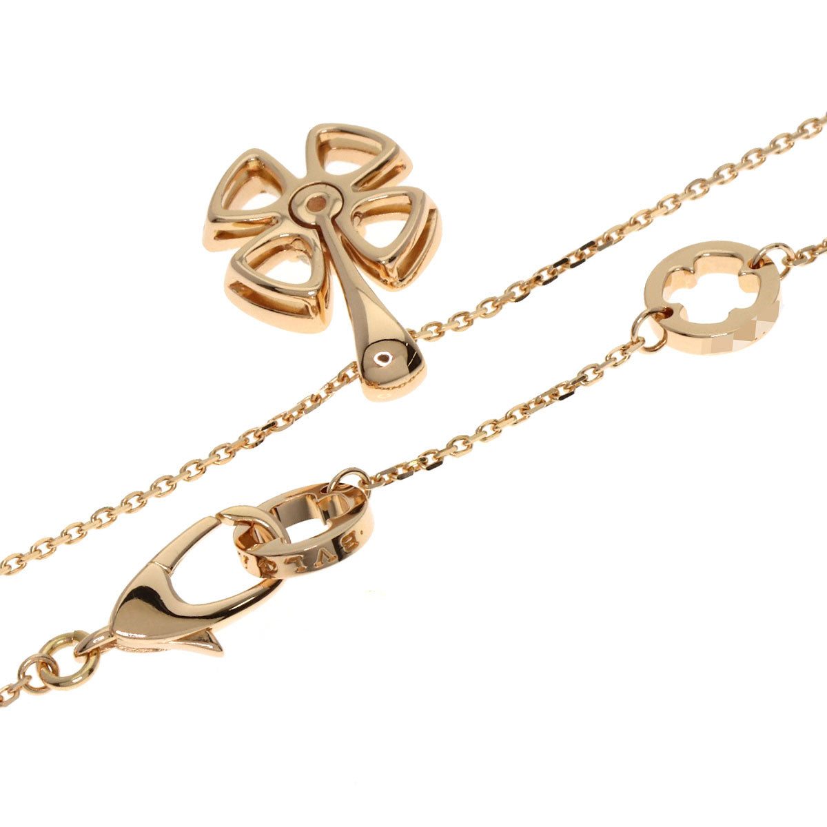 BVLGARI Fiorever 1P Diamond Necklace K18 Pink Gold Ladies [Used]