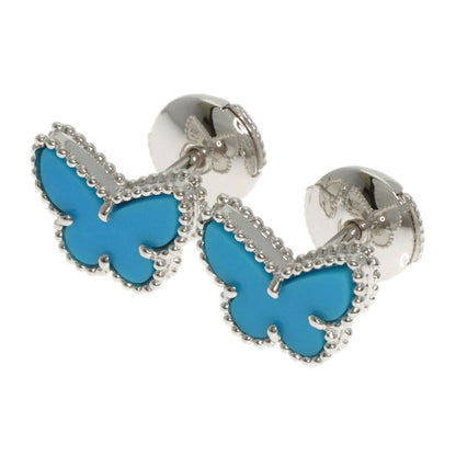 Van Cleef & Arpels Sweet Alhambra Papillon Turquoise earring K18 White Gold Ladies [Used]