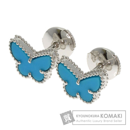 Van Cleef & Arpels Sweet Alhambra Papillon Turquoise earring K18 White Gold Ladies [Used]