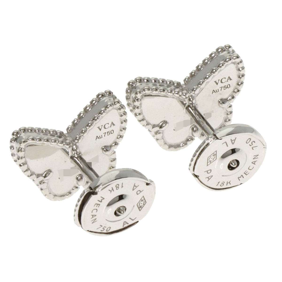 Van Cleef & Arpels Sweet Alhambra Papillon Turquoise earring K18 White Gold Ladies [Used]