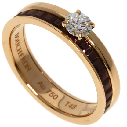 Boucheron Quatre Classic Solitaire Diamond #48 Ring K18 Pink Gold Ladies [Used]