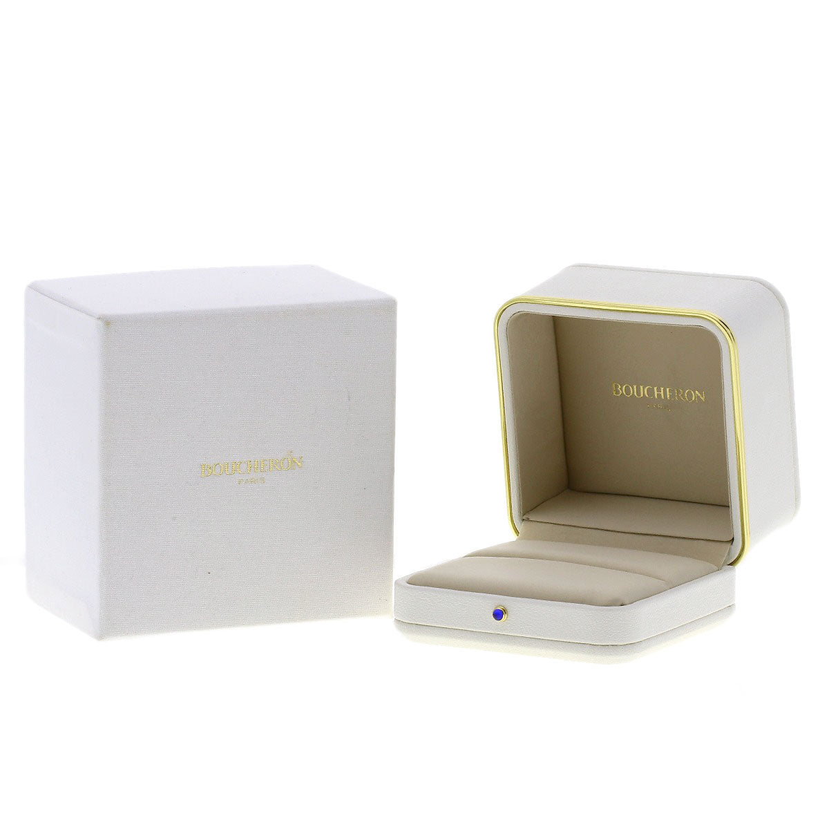 Boucheron Quatre Classic Solitaire Diamond #48 Ring K18 Pink Gold Ladies [Used]