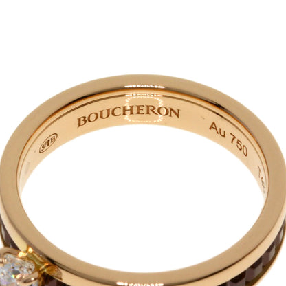 Boucheron Quatre Classic Solitaire Diamond #48 Ring K18 Pink Gold Ladies [Used]
