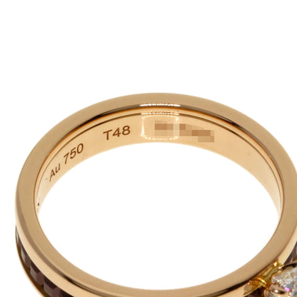 Boucheron Quatre Classic Solitaire Diamond #48 Ring K18 Pink Gold Ladies [Used]