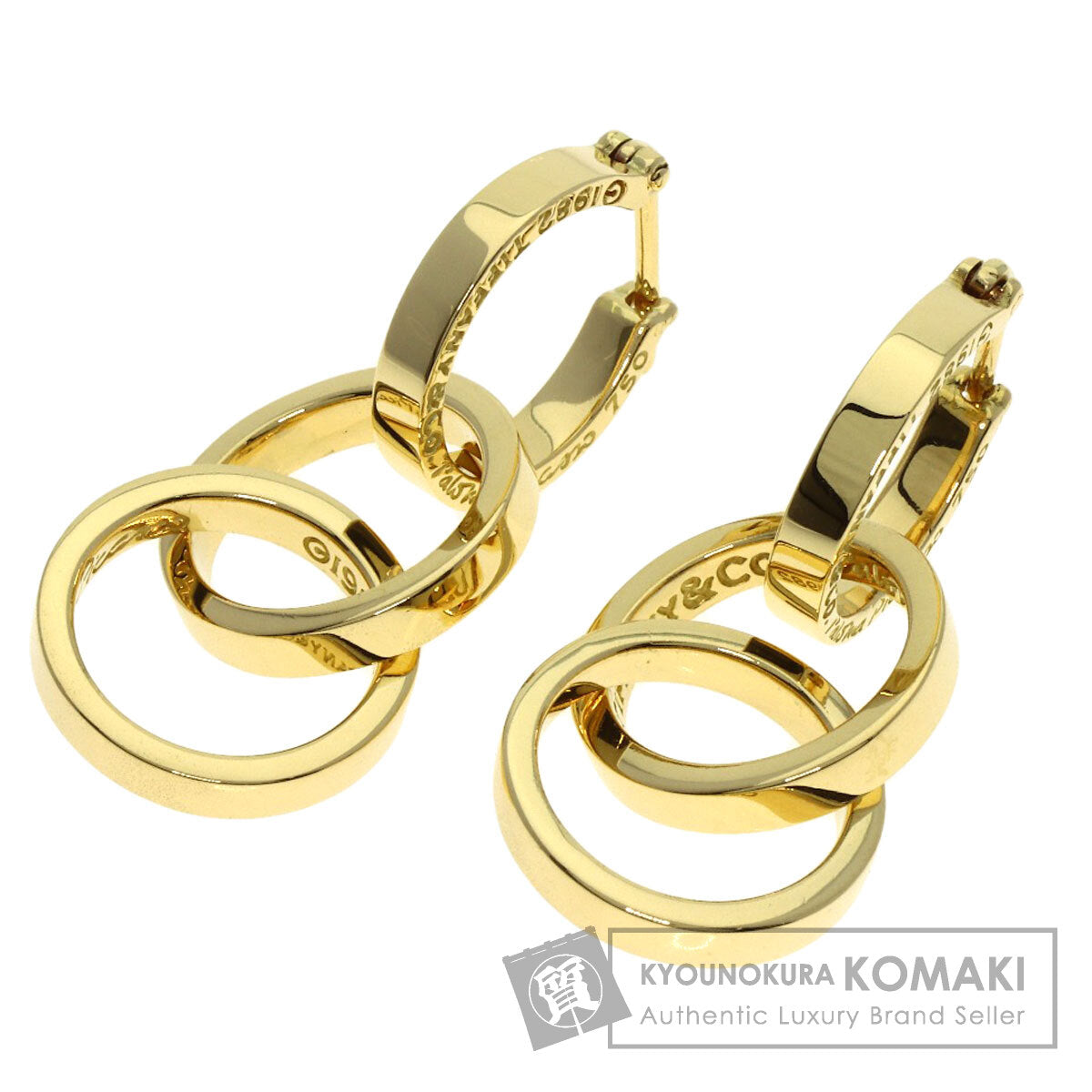 TIFFANY&Co. Triple Circle earring K18 Yellow Gold Ladies [Used]