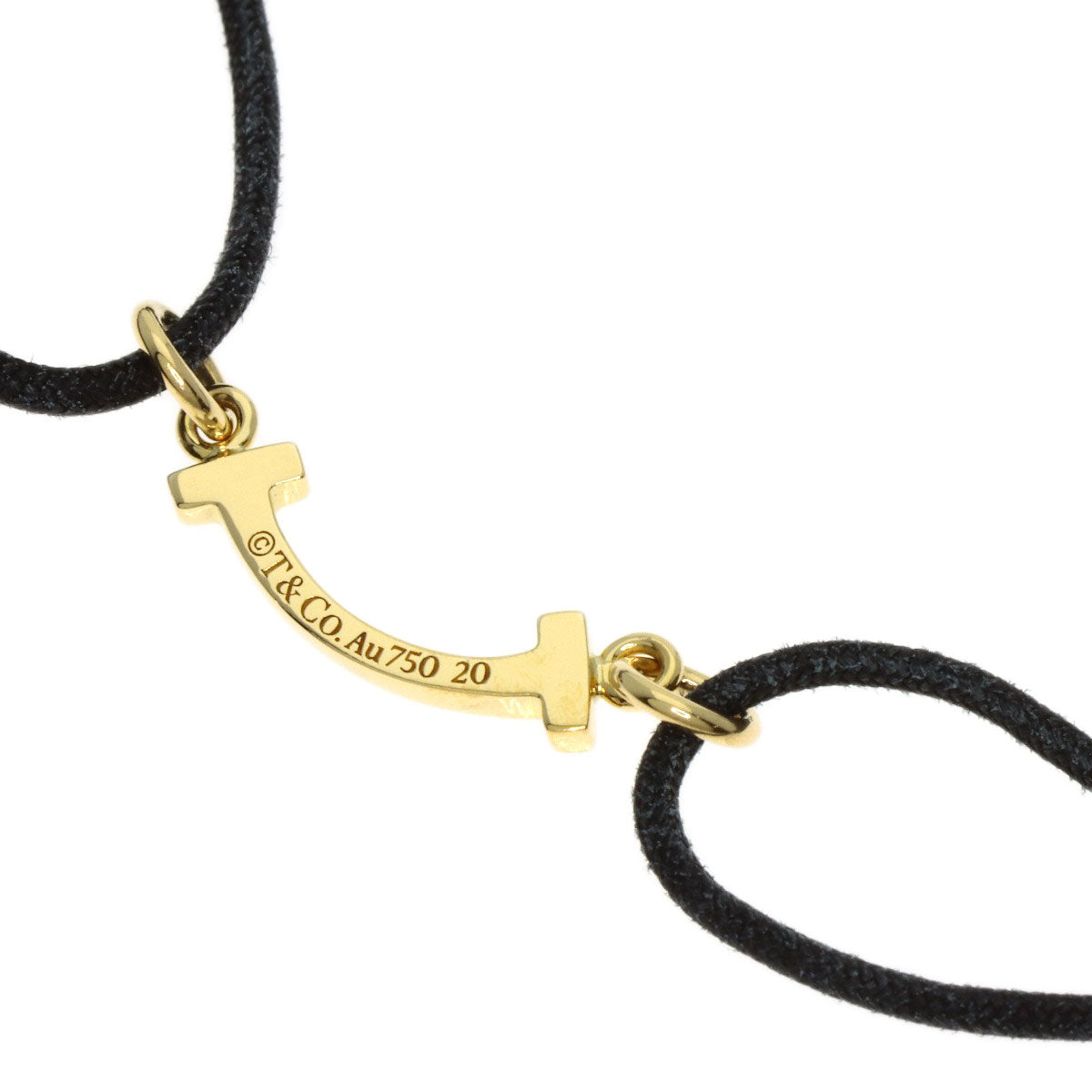 TIFFANY&Co. T Smile Mini Code Bracelet K18 Yellow Gold Ladies [Used]