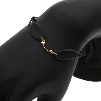 TIFFANY&Co. T Smile Mini Code Bracelet K18 Yellow Gold Ladies [Used]