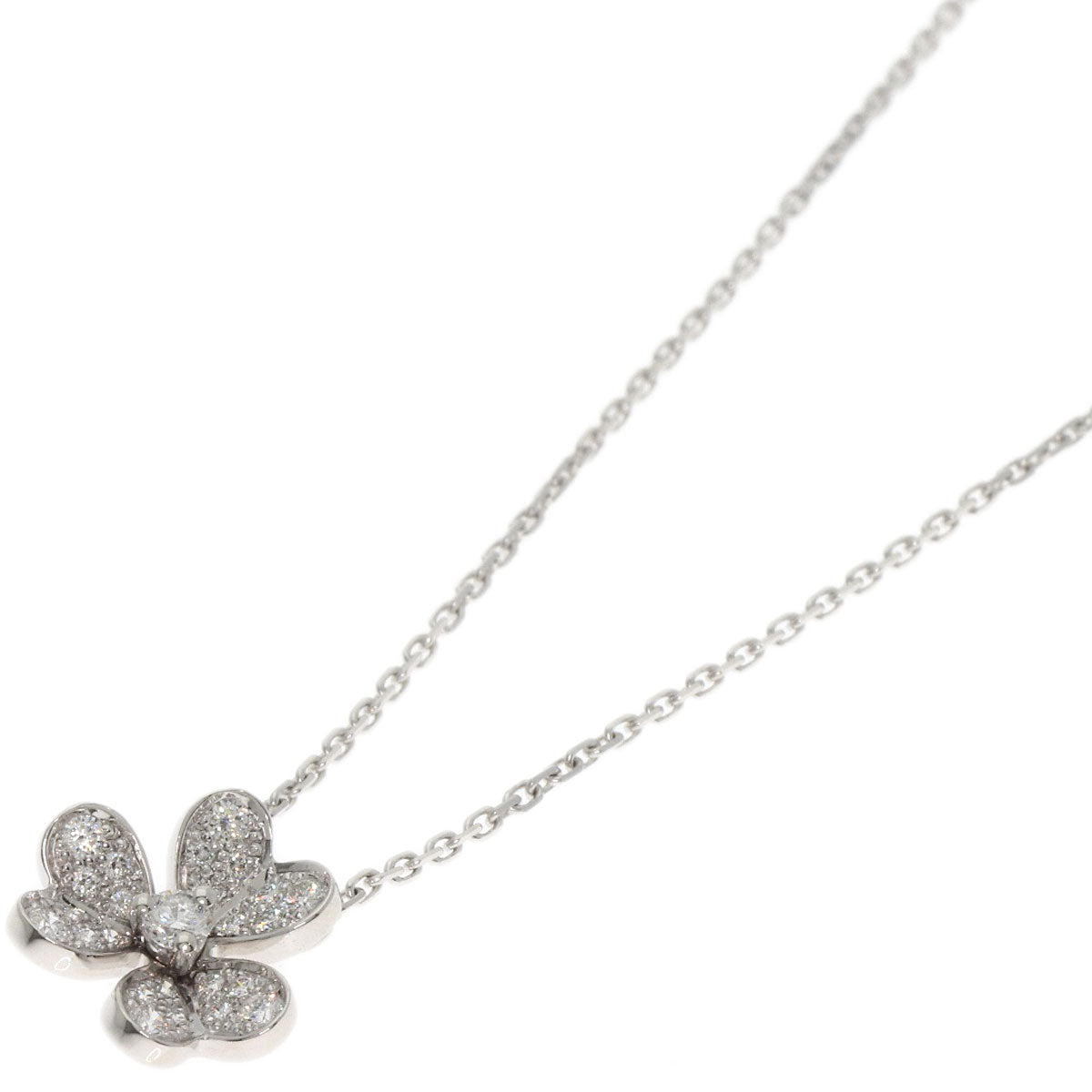 Van Cleef & Arpels Frivole Mini Diamond Necklace K18 White Gold Ladies [Used]